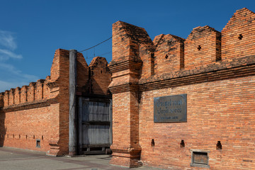 Wall Mural - Tha Phae Gate Chiang Mai old city ancient wall and moat in Chiang Mai Northern Thailand