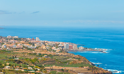 Wall Mural - Aerial view of city center of Puerto de la Cruz, Tenerife, Spain