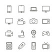 Electronic device set icon vector. Outline technology collection. Trendy flat gadget sign design. Thin linear graphic pictogram isolated for web site, mobile application. Logo illustration. Eps10.