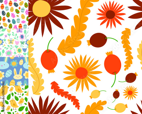 Easter seamless pattern background design vector holiday celebration party wa...
