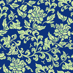  Seamless pattern with floral ornament
