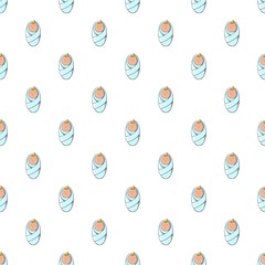 Wall Mural - Baby pattern. Cartoon illustration of baby vector pattern for web