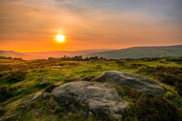 Sunset over Ilkley moor, Yorkshire