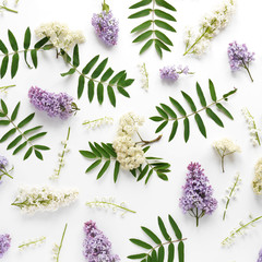 Wall Mural - flower pattern background of wildflowers top view, flat lay.