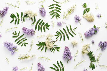 Wall Mural - flower pattern background of wildflowers top view, flat lay.