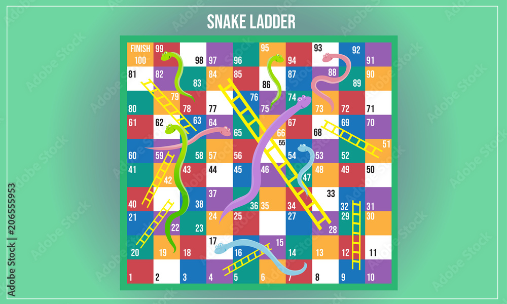 Vector illustration of Snake ladder Stock Vector | Adobe Stock