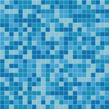 Pool Tile Seamless Pattern. Vector Blue Mosaic  Tiles Background.