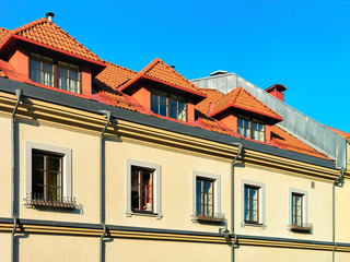 Poster - Fragment of modern apartment building Vilnius