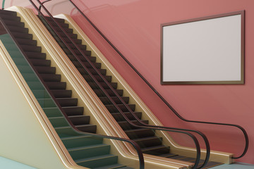 Fototapete - Metro station with poster