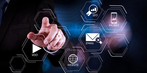 Aufkleber - businessman success working with his team as concept