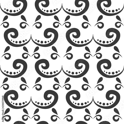 Floral seamless swirl mehendi flower pattern background ornament vector illus...