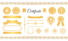 Certificate Labels Awards And Ribbons Golden Signs