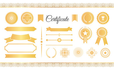 certificate labels awards and ribbons golden signs