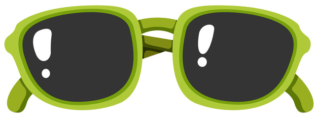 Wall Mural - greem sunglasses on white background