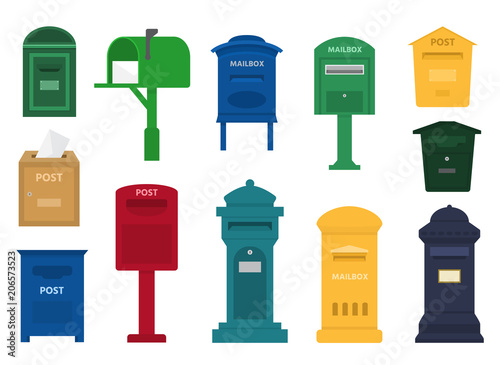 Cuadros en Lienzo Mail box vector post mailbox or postal letterbox of American or European mailing