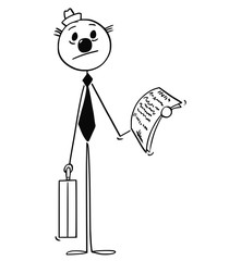 Wall Mural - Cartoon stick man drawing conceptual illustration of businessman in clown costume.