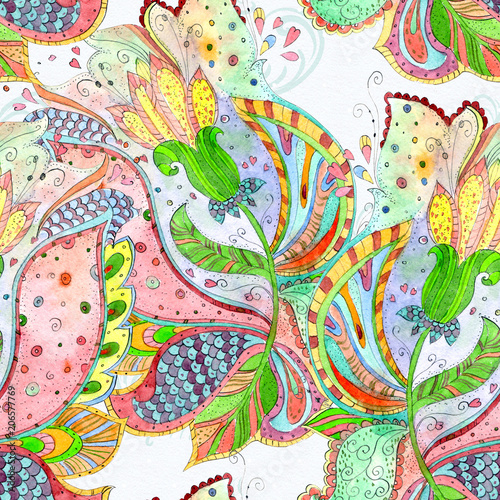 Fotografia floral seamless texture of watercolor