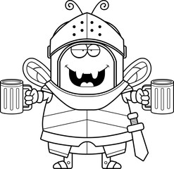 Poster - Drunk Cartoon Bee Knight