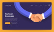 © emojoez - Mock-up design website flat design concept partner business deal.  Vector illustration.