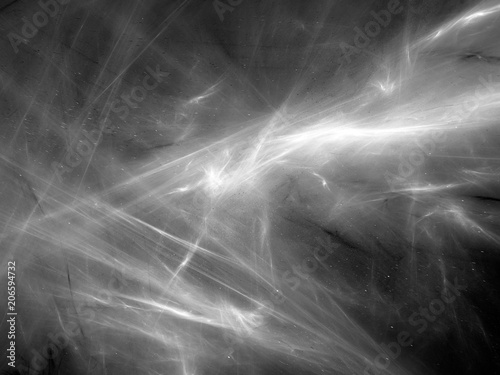 Cuadros en Lienzo Glowing nebula texture in space black and white effect