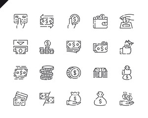 Leinwandbilder - Simple Set Money Line Icons for Website and Mobile Apps.