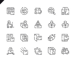 Leinwandbilder - Simple Set Shipping Line Icons for Website and Mobile Apps.