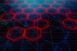 Digital red hexagon background