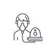 © microicon - Oxygen mask linear icon concept. Oxygen mask line vector sign, symbol, illustration.