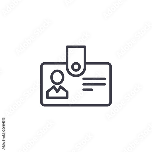 Cuadros en Lienzo Personnel badge linear icon concept