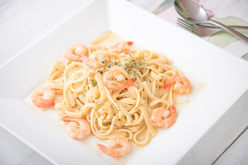 Poster - shrimp with Fettuccine