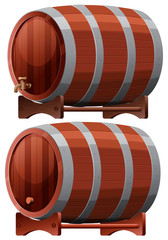 Wall Mural - Wine Barrel on White Background