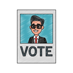 Sticker - Vote politician candidate vector illustration graphic design