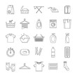 © anatolir - Laundry service icons set. Outline illustration of 25 laundry service vector icons for web
