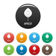 Poster - apricot leaf icon. simple illustration of apricot leaf vector icons set color isolated on white
