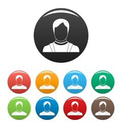 Poster - man avatar icon. simple illustration of man avatar vector icons set color isolated on white