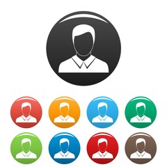 Poster - man avatar icon. simple illustration of man avatar vector icons set color isolated on white