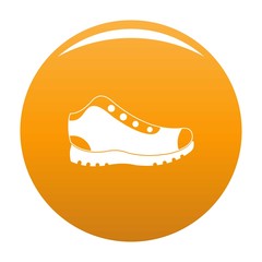 Poster - hiking boots icon. simple illustration of hiking boots vector icon for any any design orange