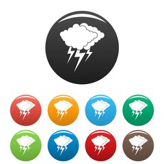 Poster - cloud thunder flash icon. simple illustration of cloud thunder flash vector icons set color isolated
