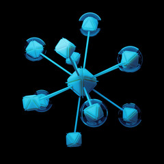 Poster - 3d render isolated cell concept. simple structure element