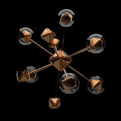 Poster - 3d render isolated cell concept. simple structure element