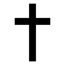 A Black And White Silhouette Of A Cross