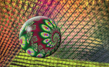 Beautiful Design Of Fractal Soccer Ball In The Goal Grid