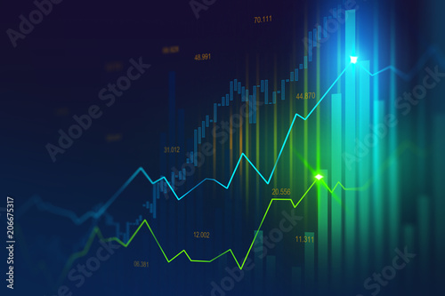 Stock Market Or Forex Trading Graph In Graphic Concept Suitable For - 