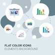 © djvectors - business, industry, charts flat vector icons and elements background with circle bubbles networks.Multipurpose use on websites, presentations, brochures and more
