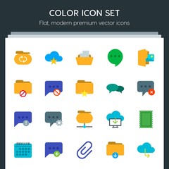 Poster - Modern Simple Set of cloud and networking, chat and messenger, folder, email Vector flat Icons. Contains such Icons as  smartphone,  concept and more on dark background. Fully Editable. Pixel Perfect