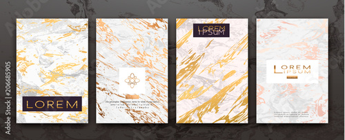 Gold, black, white marble template, artistic covers design, colorful texture,...