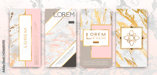 Gold, black, white marble template, artistic covers design, colorful texture,...