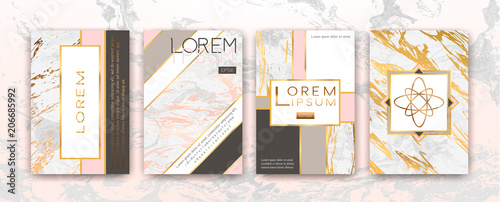 Gold, black, white marble template, artistic covers design, colorful texture,...