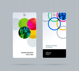 Poster - Labels, tags design for sale, clothes, alcohol, wine, bottle, food. Cardboard price with colourful flower shape
