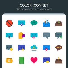 Poster - Modern Simple Set of cloud and networking, chat and messenger, folder, email Vector flat Icons. Contains such Icons as  electronic, love and more on dark background. Fully Editable. Pixel Perfect